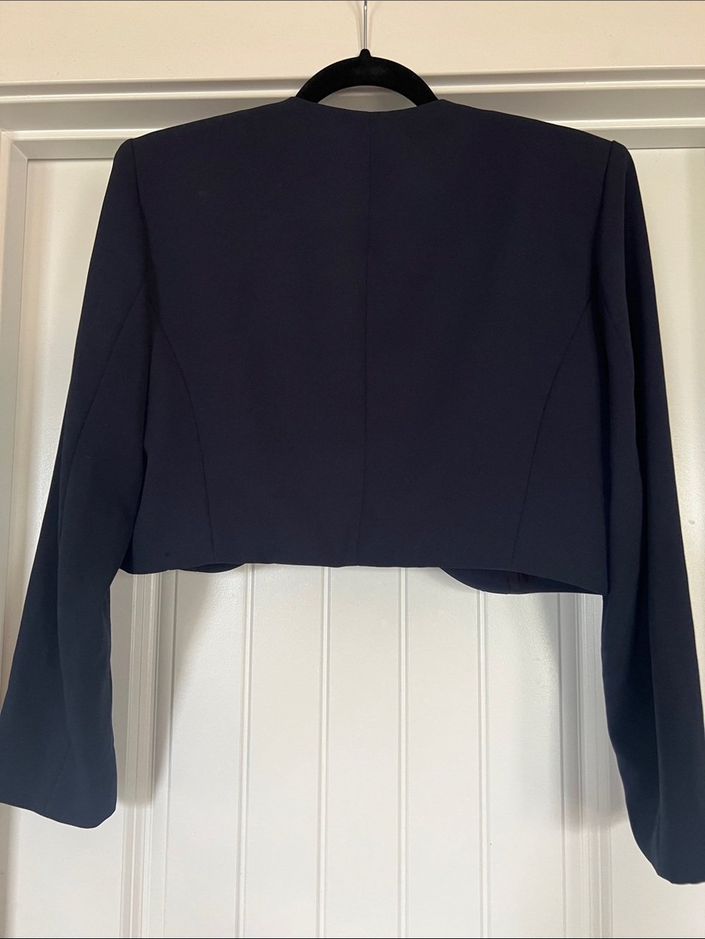 Patra Navy Cropped Open-Front Bolero Blazer - Picture 3 of 6